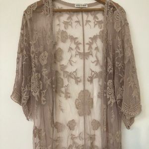 Stitched Floral Kimono